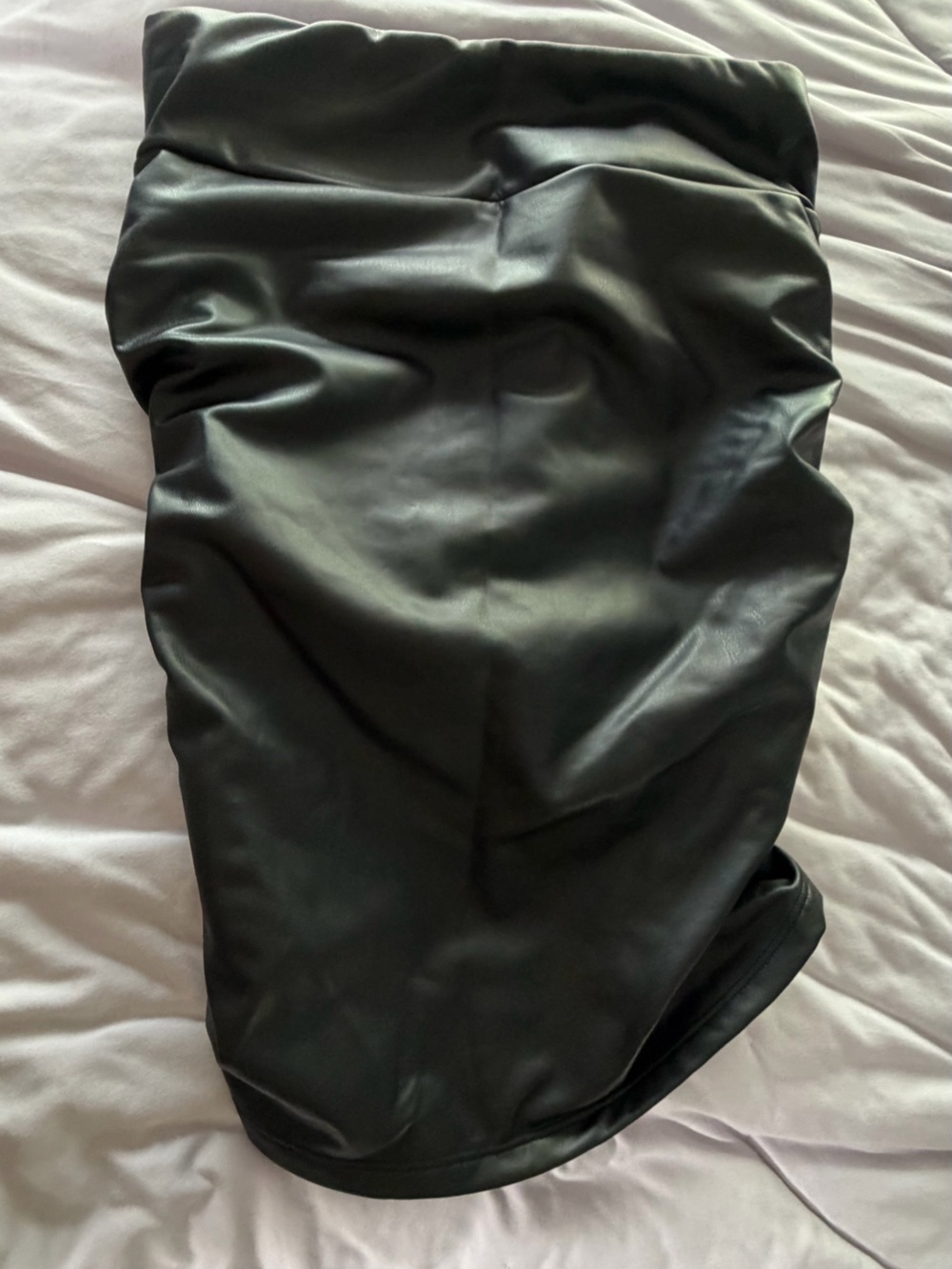 HALARA Black Faux Leather Midi Skirt - Picture 2 of 7